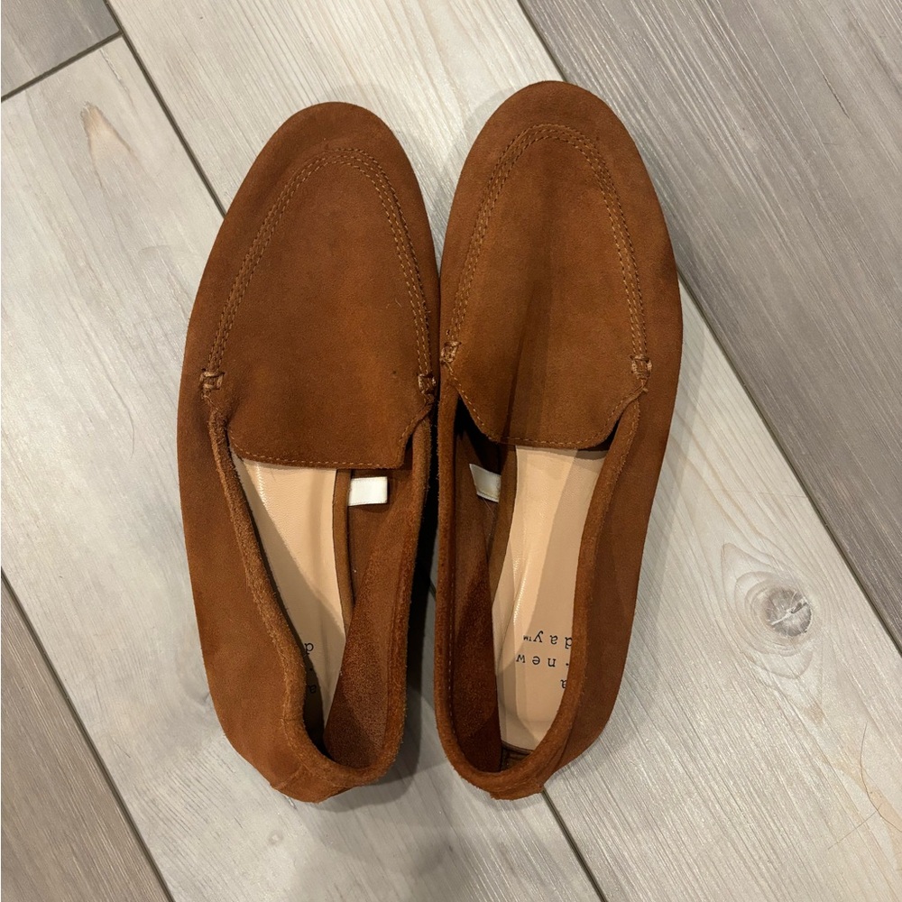 Brown Faux suede loafers